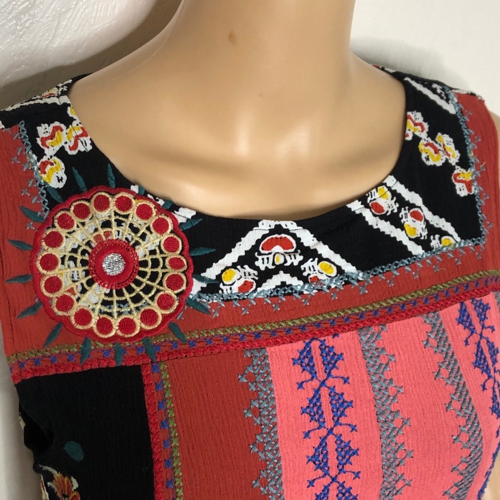 Desigual Creta Sleeveless Patchwork Shift Dress M… - image 4